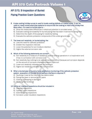 API 570 - Piping Inspector Fastrack- Volume 1-Dr. Samir Saad 