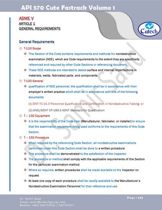 API 570 - Piping Inspector Fastrack- Volume 1-Dr. Samir Saad 