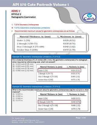API 570 - Piping Inspector Fastrack- Volume 1-Dr. Samir Saad 