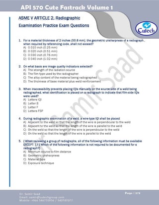 API 570 - Piping Inspector Fastrack- Volume 1-Dr. Samir Saad 