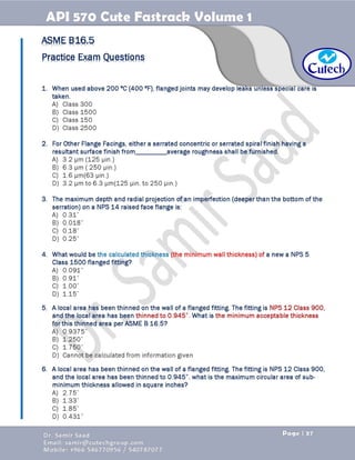 API 570 - Piping Inspector Fastrack- Volume 1-Dr. Samir Saad 