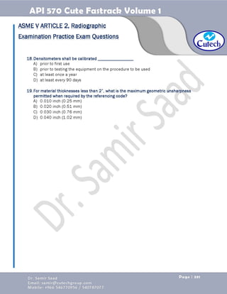 API 570 - Piping Inspector Fastrack- Volume 1-Dr. Samir Saad 