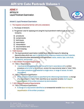 API 570 - Piping Inspector Fastrack- Volume 1-Dr. Samir Saad 