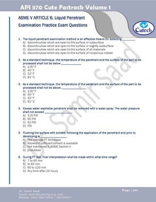 API 570 - Piping Inspector Fastrack- Volume 1-Dr. Samir Saad 