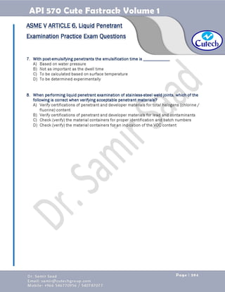 API 570 - Piping Inspector Fastrack- Volume 1-Dr. Samir Saad 