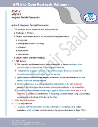 API 570 - Piping Inspector Fastrack- Volume 1-Dr. Samir Saad 