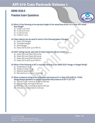 API 570 - Piping Inspector Fastrack- Volume 1-Dr. Samir Saad 