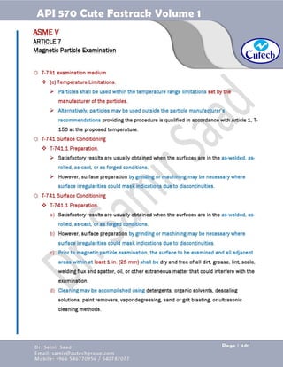 API 570 - Piping Inspector Fastrack- Volume 1-Dr. Samir Saad 