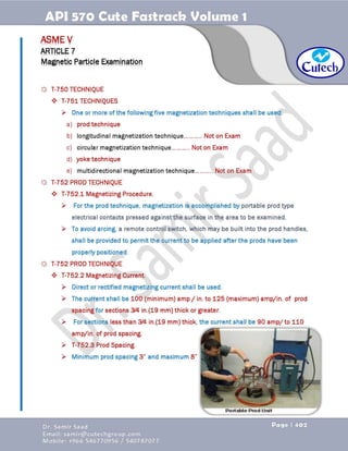 API 570 - Piping Inspector Fastrack- Volume 1-Dr. Samir Saad 