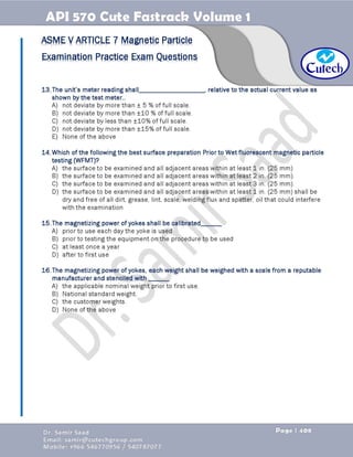 API 570 - Piping Inspector Fastrack- Volume 1-Dr. Samir Saad 