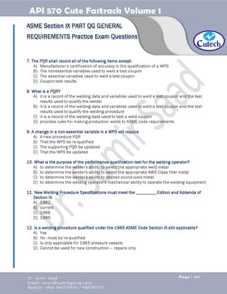 API 570 - Piping Inspector Fastrack- Volume 1-Dr. Samir Saad 