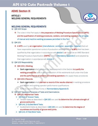 API 570 - Piping Inspector Fastrack- Volume 1-Dr. Samir Saad 