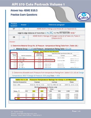 API 570 - Piping Inspector Fastrack- Volume 1-Dr. Samir Saad 