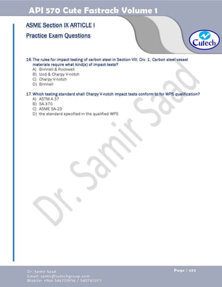 API 570 - Piping Inspector Fastrack- Volume 1-Dr. Samir Saad 