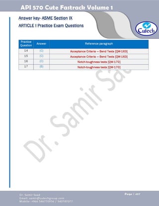 API 570 - Piping Inspector Fastrack- Volume 1-Dr. Samir Saad 