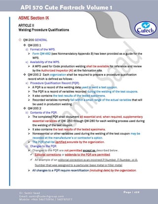 API 570 - Piping Inspector Fastrack- Volume 1-Dr. Samir Saad 