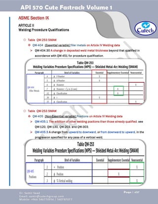 API 570 - Piping Inspector Fastrack- Volume 1-Dr. Samir Saad 