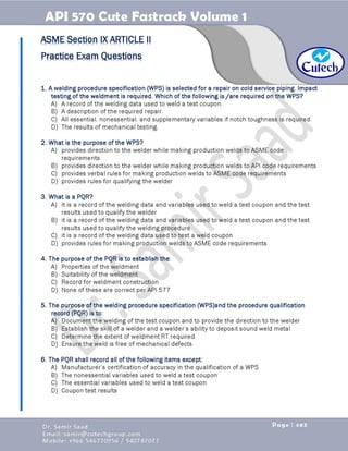 API 570 - Piping Inspector Fastrack- Volume 1-Dr. Samir Saad 