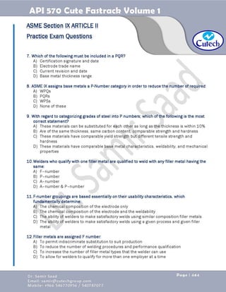 API 570 - Piping Inspector Fastrack- Volume 1-Dr. Samir Saad 