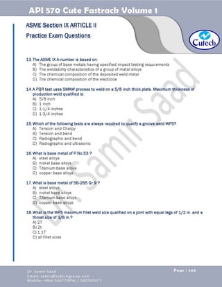 API 570 - Piping Inspector Fastrack- Volume 1-Dr. Samir Saad 