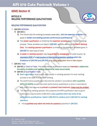 API 570 - Piping Inspector Fastrack- Volume 1-Dr. Samir Saad 