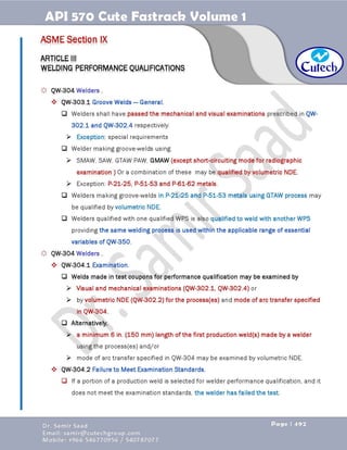 API 570 - Piping Inspector Fastrack- Volume 1-Dr. Samir Saad 