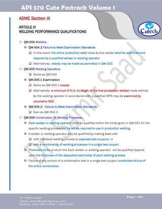 API 570 - Piping Inspector Fastrack- Volume 1-Dr. Samir Saad 