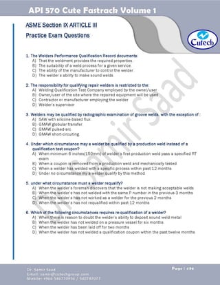 API 570 - Piping Inspector Fastrack- Volume 1-Dr. Samir Saad 