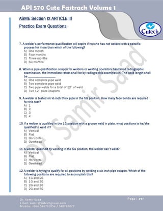 API 570 - Piping Inspector Fastrack- Volume 1-Dr. Samir Saad 