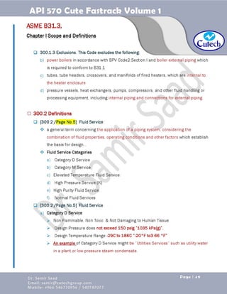 API 570 - Piping Inspector Fastrack- Volume 1-Dr. Samir Saad 