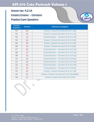 API 570 - Piping Inspector Fastrack- Volume 1-Dr. Samir Saad 