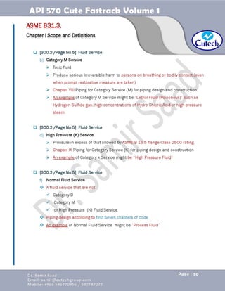 API 570 - Piping Inspector Fastrack- Volume 1-Dr. Samir Saad 