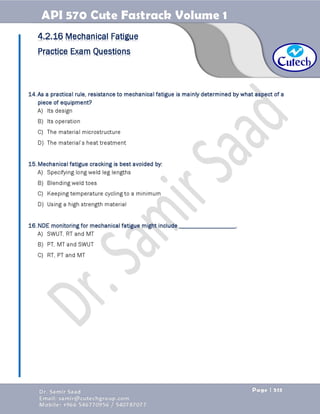 API 570 - Piping Inspector Fastrack- Volume 1-Dr. Samir Saad 