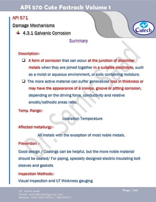 API 570 - Piping Inspector Fastrack- Volume 1-Dr. Samir Saad 