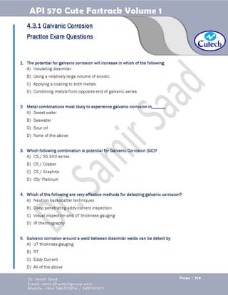 API 570 - Piping Inspector Fastrack- Volume 1-Dr. Samir Saad 