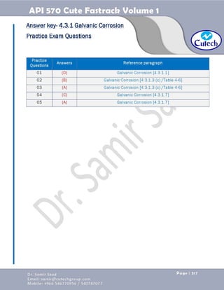API 570 - Piping Inspector Fastrack- Volume 1-Dr. Samir Saad 