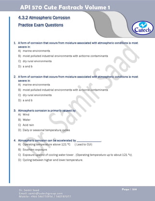 API 570 - Piping Inspector Fastrack- Volume 1-Dr. Samir Saad 