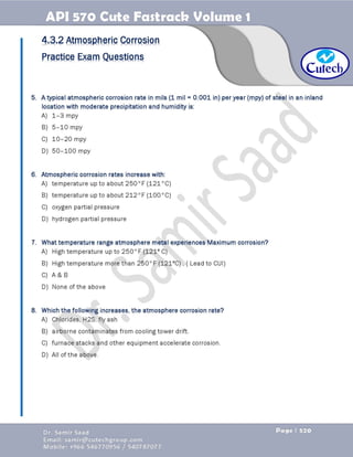 API 570 - Piping Inspector Fastrack- Volume 1-Dr. Samir Saad 