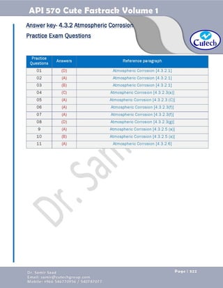 API 570 - Piping Inspector Fastrack- Volume 1-Dr. Samir Saad 