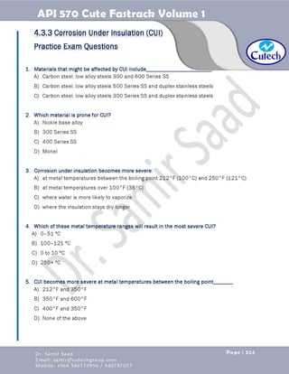 API 570 - Piping Inspector Fastrack- Volume 1-Dr. Samir Saad 