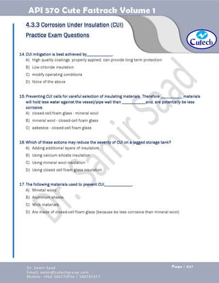API 570 - Piping Inspector Fastrack- Volume 1-Dr. Samir Saad 
