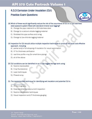 API 570 - Piping Inspector Fastrack- Volume 1-Dr. Samir Saad 