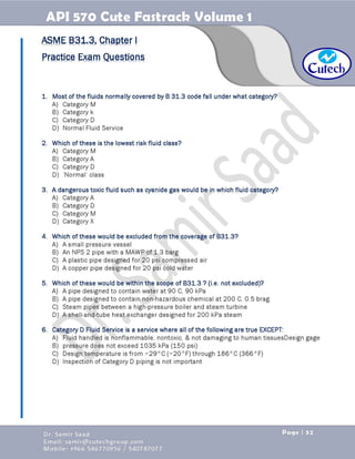 API 570 - Piping Inspector Fastrack- Volume 1-Dr. Samir Saad 