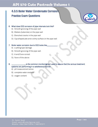 API 570 - Piping Inspector Fastrack- Volume 1-Dr. Samir Saad 