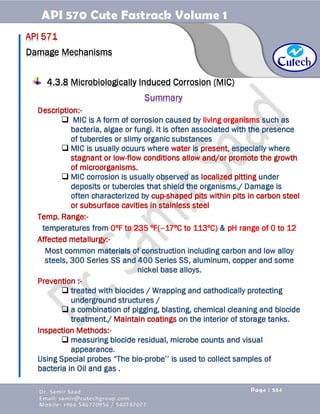 API 570 - Piping Inspector Fastrack- Volume 1-Dr. Samir Saad 