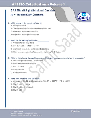 API 570 - Piping Inspector Fastrack- Volume 1-Dr. Samir Saad 