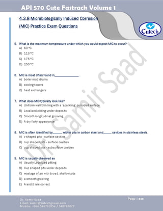 API 570 - Piping Inspector Fastrack- Volume 1-Dr. Samir Saad 