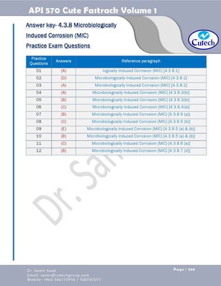 API 570 - Piping Inspector Fastrack- Volume 1-Dr. Samir Saad 