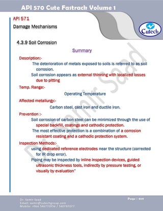 API 570 - Piping Inspector Fastrack- Volume 1-Dr. Samir Saad 