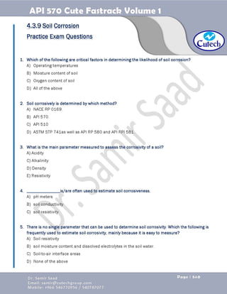 API 570 - Piping Inspector Fastrack- Volume 1-Dr. Samir Saad 